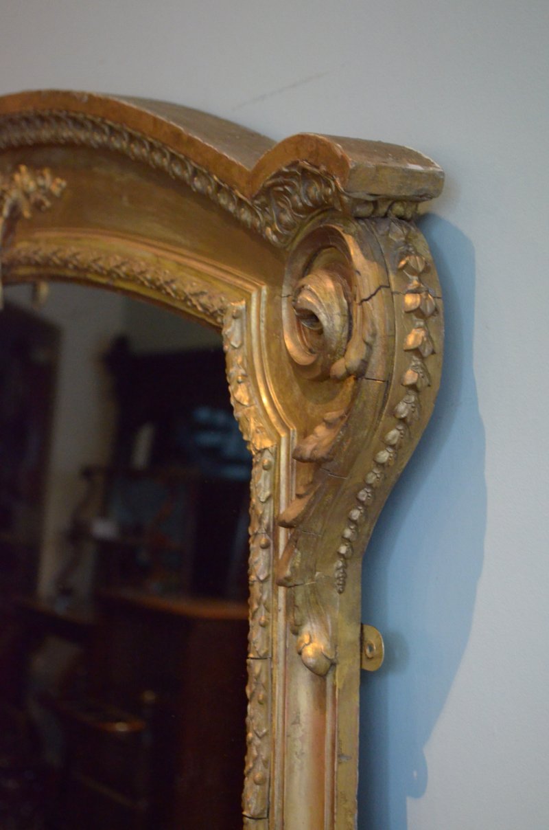 Large Antique Wall Mirror Overmantle Mirror H170cm - Image 12